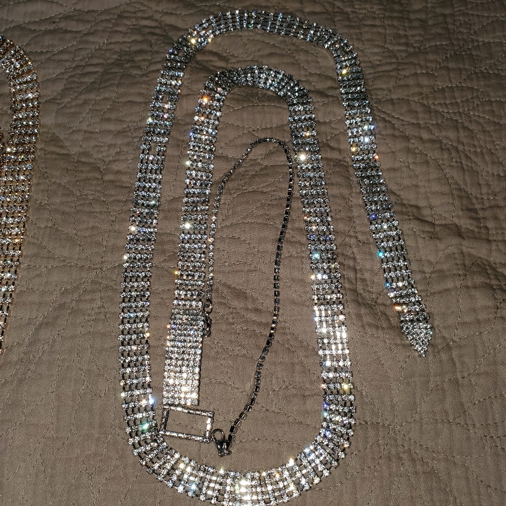 Silver Rhinestone Belt - Picture 3 of 3